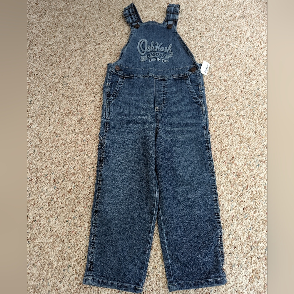 NWT Oshkosh B'gosh blue denim overalls, 4T